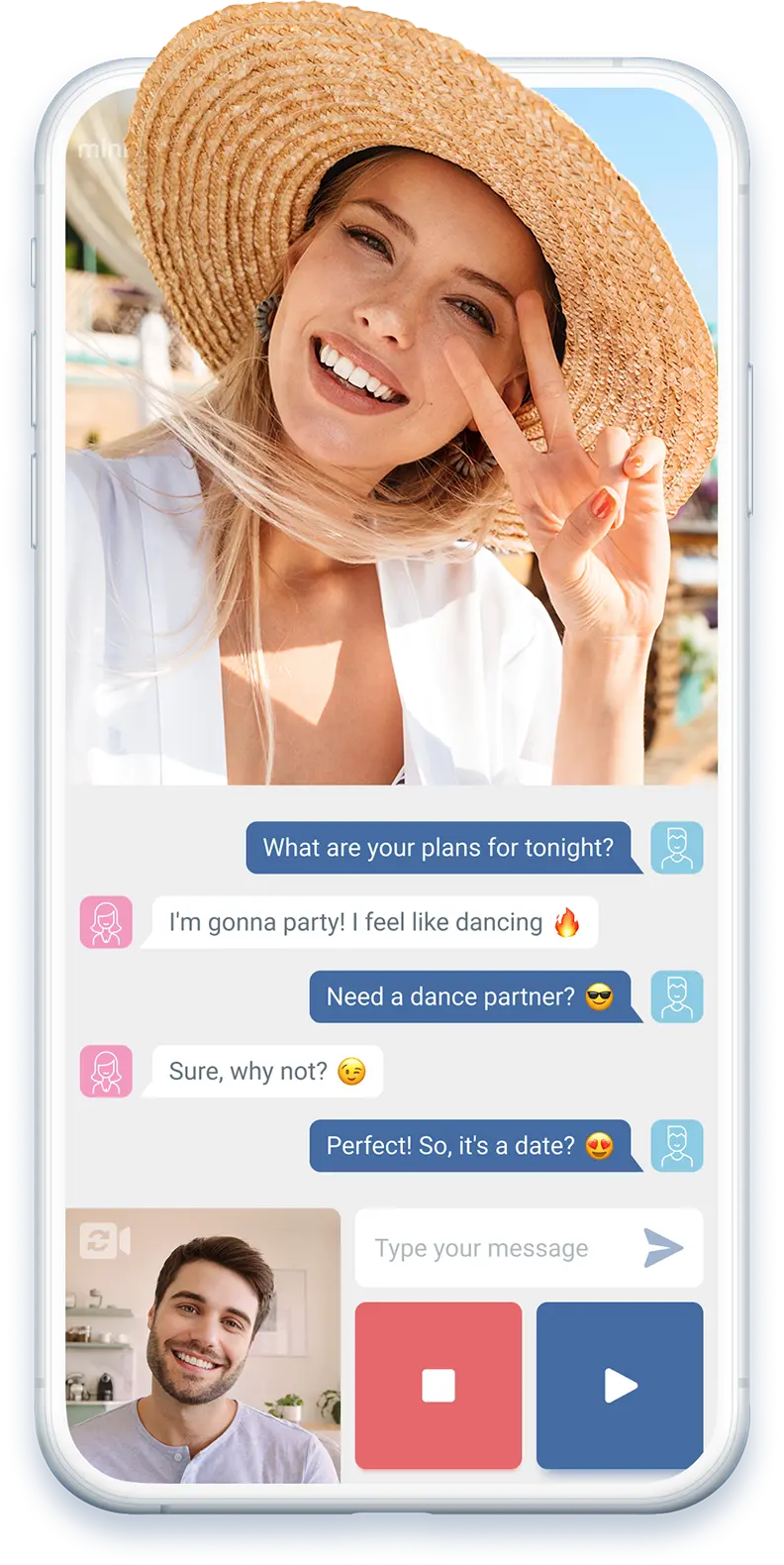 Minichat is a simple and fast video chat to meet people around the world