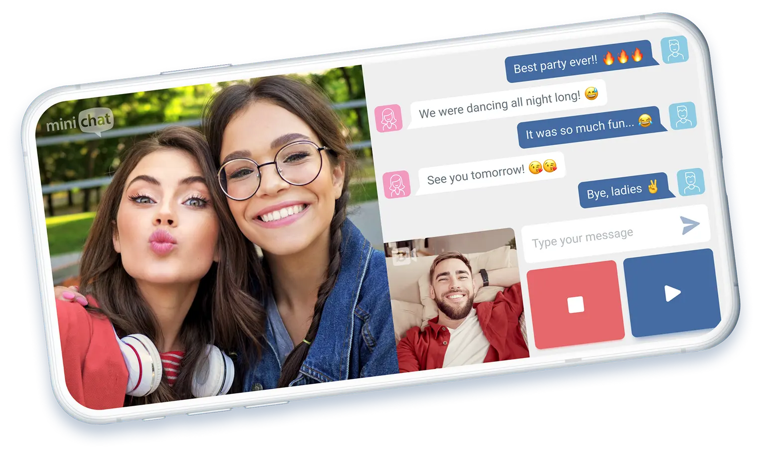 phone with minichat app